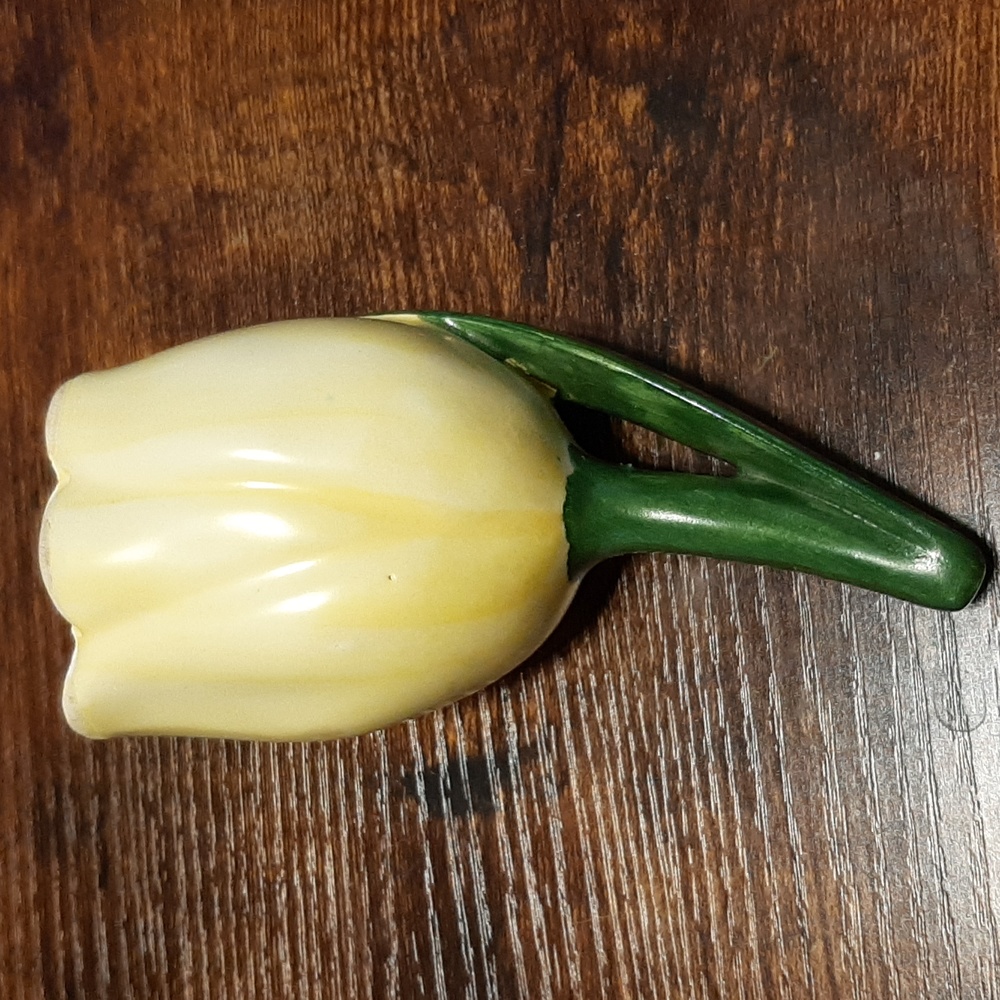 Porcelain Tulip Snowdrop Bell Flower Vintage 5 1/8" Hand Painted - Picture 2 of 9